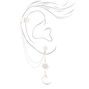 Silver Celestial Ear Cuff Connector Chain Earrings,