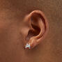 Silver-tone Barbed Wire Stud Earrings,