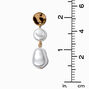 Gold-tone Faux Pearl 1.5&quot; Drop Earrings ,