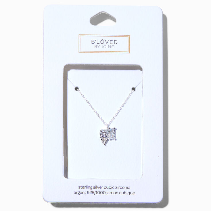 B&#39;Loved by Icing Sterling Silver Cubic Zirconia Cluster Pendant Necklace,