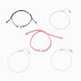 Silver Cowprint Heart Cowgirl Chain Bracelets - 5 Pack,