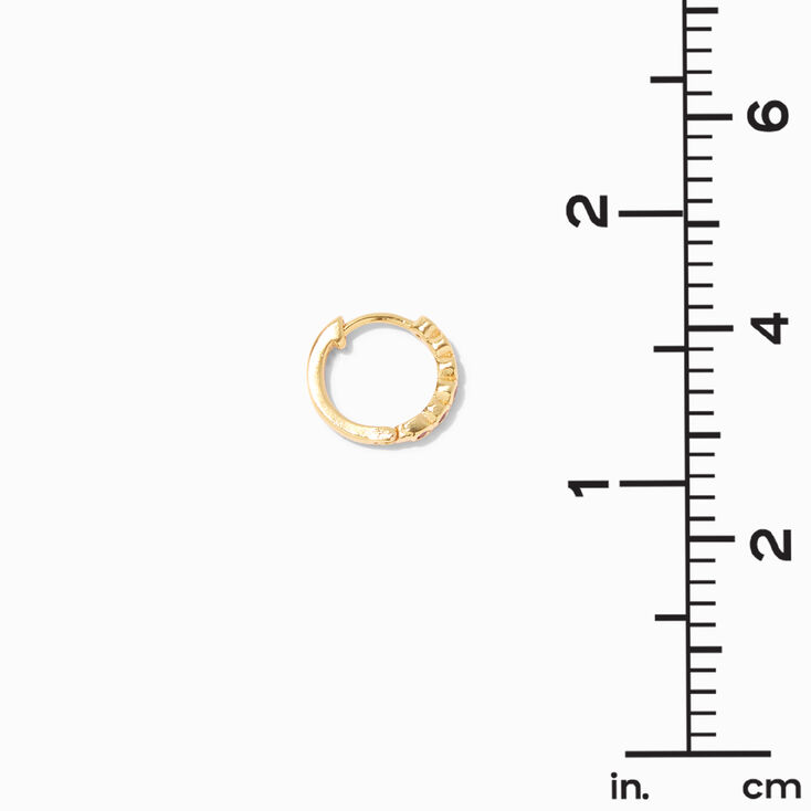 Icing Select 18k Yellow Gold Plated Cubic Zirconia 8MM Fuchsia Bubble Huggie Hoop Earrings,