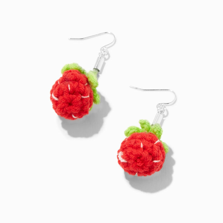 Crochet Strawberry 1.5&quot; Drop Earrings,