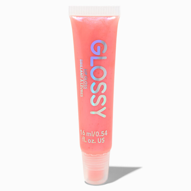 Pink Holographic Glossy Lip Gloss Tube,