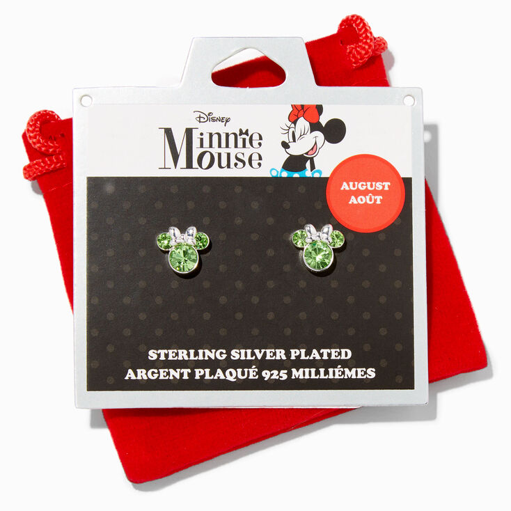 &copy;Disney Minnie Mouse Birthstone Sterling Silver Stud Earrings - August,