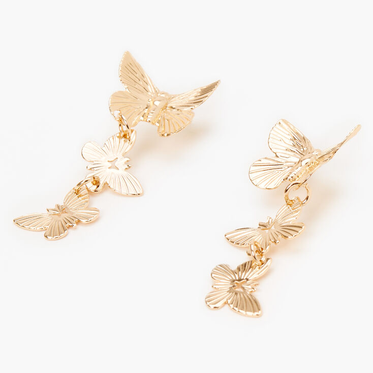 gold 1 5 butterfly drop earrings