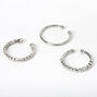 Silver Textured Faux Nose Rings - 3 Pack,