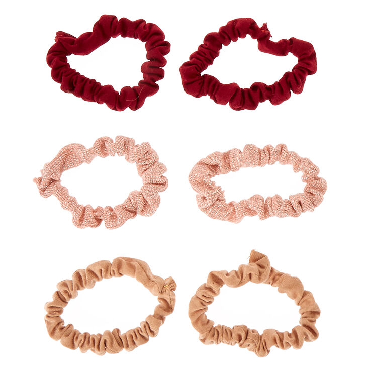 Pink Lurex & Burgundy Hair Scrunchies,