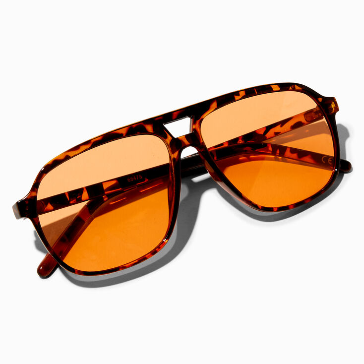 Orange Lens Tortoiseshell Frame Sunglasses,