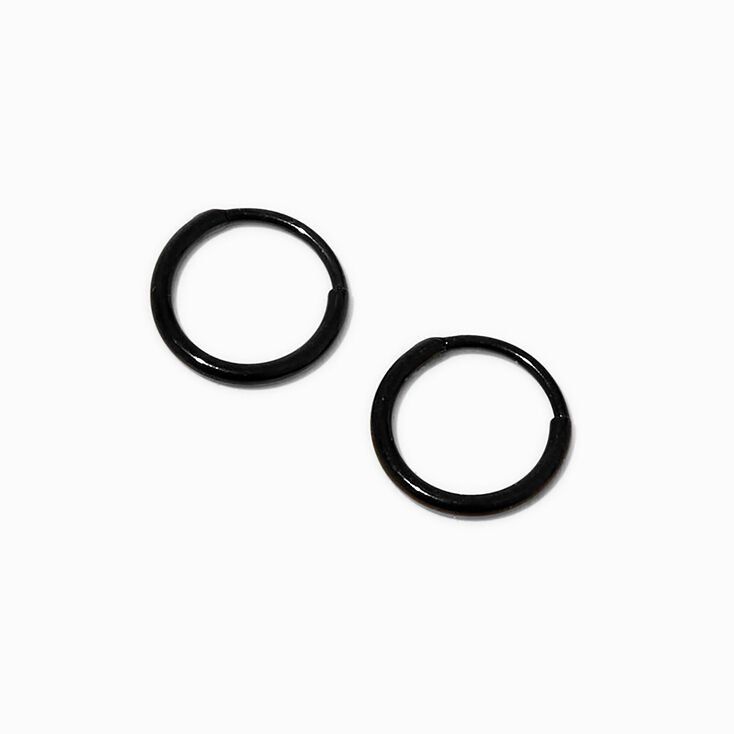 ICING Select Black-tone Titanium 8MM Clicker Hoop Earrings,