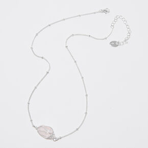 Blush Pink Crystal Wire Pendant Necklace,