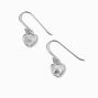 Icing Select Sterling Silver Platinum Heart Cubic Zirconia Drop Earrings,