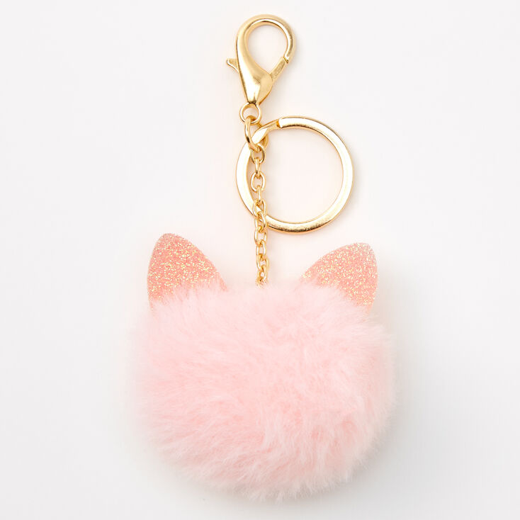 Gold Pom Pom Cat Keychains - 3 Pack,