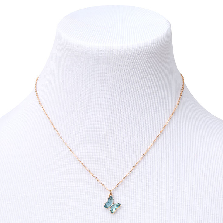 Butterfly Birthstone 16&quot; Gold Pendant Necklace - June,