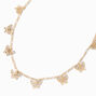 Gold Filigree Butterfly Charms Figaro Chain Necklace,