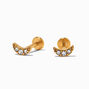 Icing Select Gold Titanium Crystal Micro Crescent Moon Flat Back Stud Earrings,