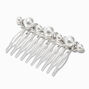 Silver Crystal &amp; Pearl Hair Comb,