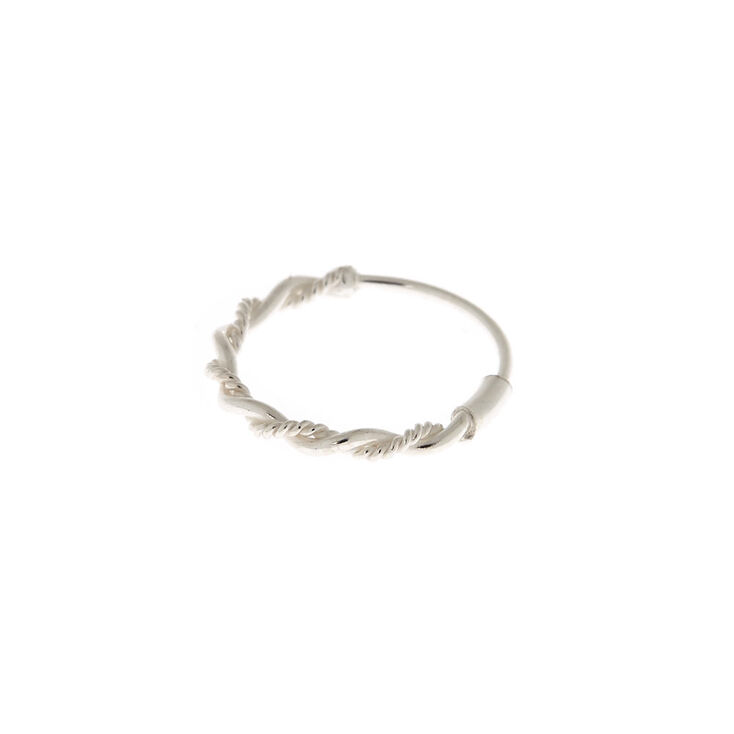 Sterling Silver 22G Braided Chain Nose Ring,