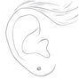 Silver-tone Cubic Zirconia Round 5MM Stud Earrings,