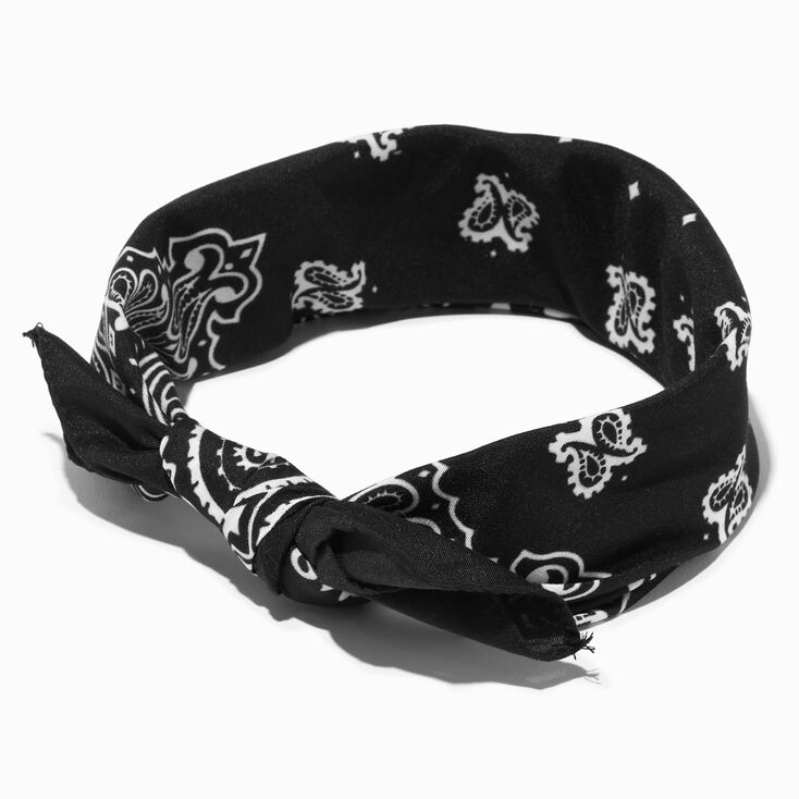 Black Paisley Bandana Headwrap,