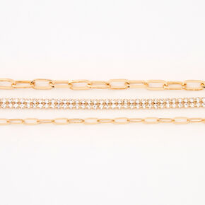 Gold Toggle Link Chain Bracelet Set - 3 Pack,