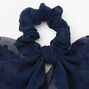 Organza Bow Hair Scrunchie - Navy,