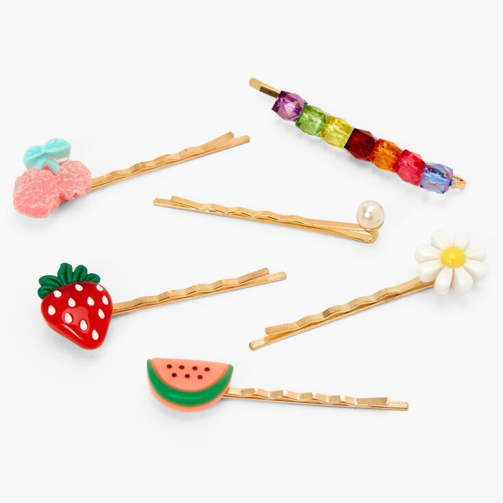 Fruit Gold Hair Pins - 6 Pack,