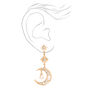 Gold 2&quot; Celestial Drop Earrings,