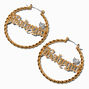 Gold-tone Twisted Baby 70MM Hoop Earrings,