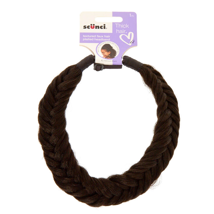 Faux Black Plait Braid Faux Hair Headband,