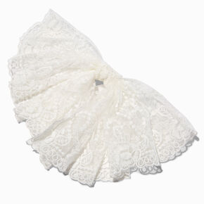 White Full Lace Bow Hair Clip,