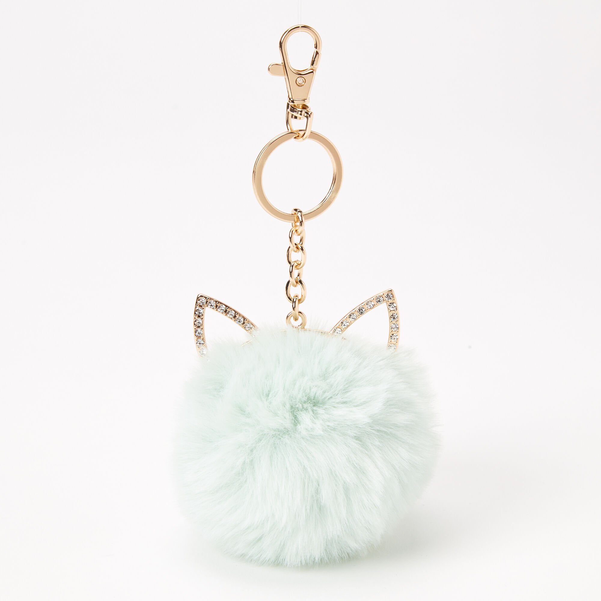 Cat pom pom keychain clearance