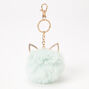 Mint Green Cat Pom Keychain,