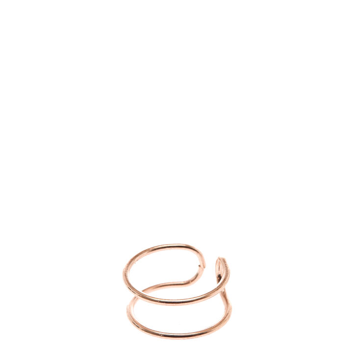 Rose Gold Skinny Double Band Ear Cuff,