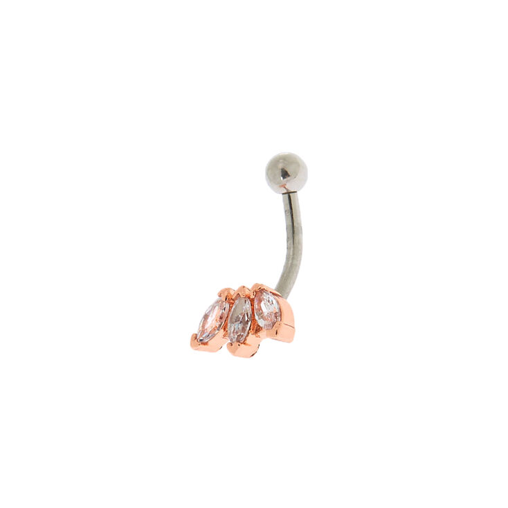 Rose Gold 16G Crown Rook Stud Earring,