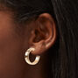 Gold-tone Embellished Heart 20MM Hoop Earrings ,