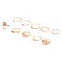 Rose Gold Embellished Romance Rings - Blush Pink, 10 Pack,