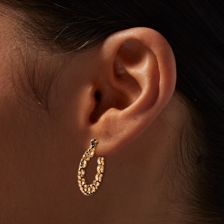 Gold-tone Open Heart 20MM Hoop Earrings,