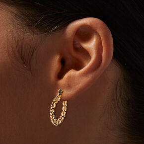 Gold-tone Open Heart 20MM Hoop Earrings,