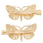 Gold Filigree Butterfly Hair Clips - 2 Pack,