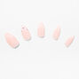 Nude Embellished Daisy French Tip Stiletto Vegan Faux Nail Set - 24 Pack,