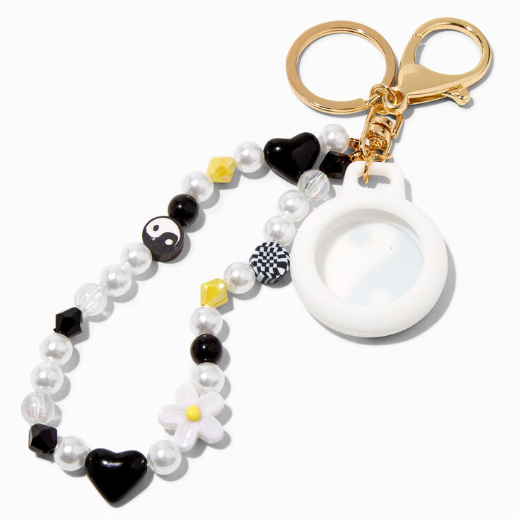 Yin Yang Beaded Tech Tracker Holder - Compatible With Apple AirTags&reg;,