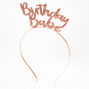 Birthday Babe Glitter Headband - Rose Gold,