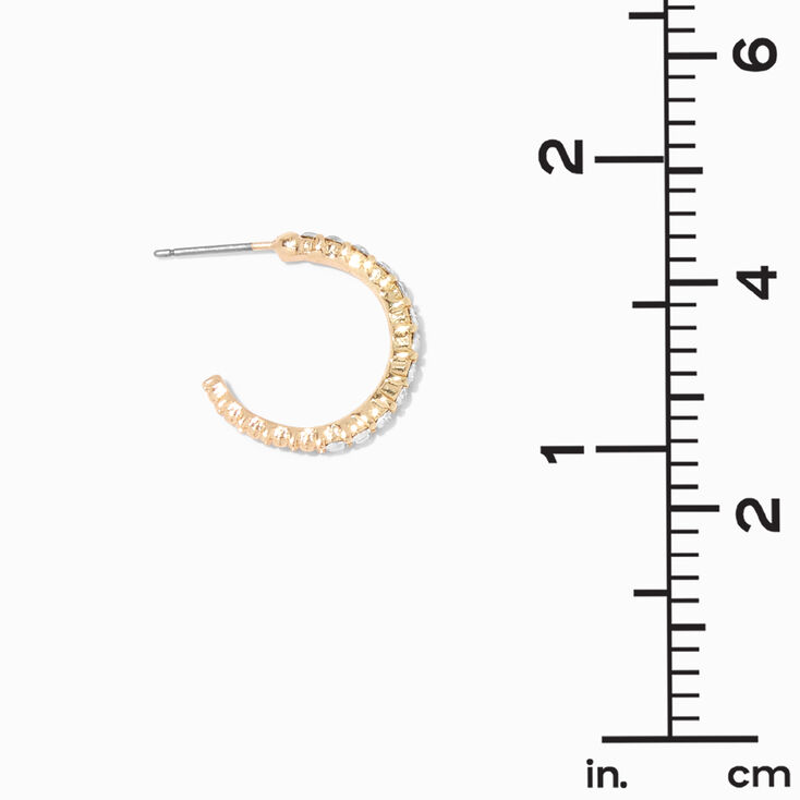 Gold-tone 15MM Crystal Hoop Earring Stackables Set - 6 Pack,
