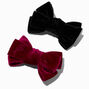 Pink &amp; Black Velvet Bow Hair Clips - 2 Pack,