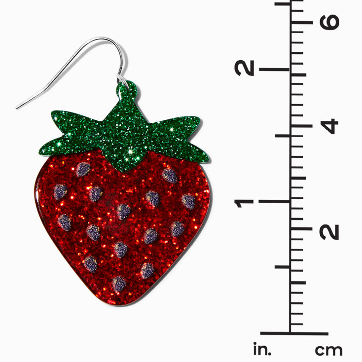 Acrylic Strawberry 2&#39;&#39; Drop Earrings,
