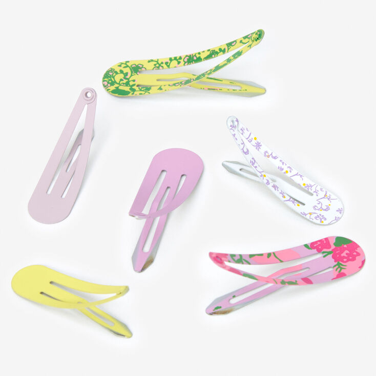 Floral Print Multi Size Snap Hair Clips - 22 Pack,