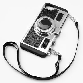 Black Glitter Camera Phone Case - Fits iPhone&reg; 6/7/8/SE,