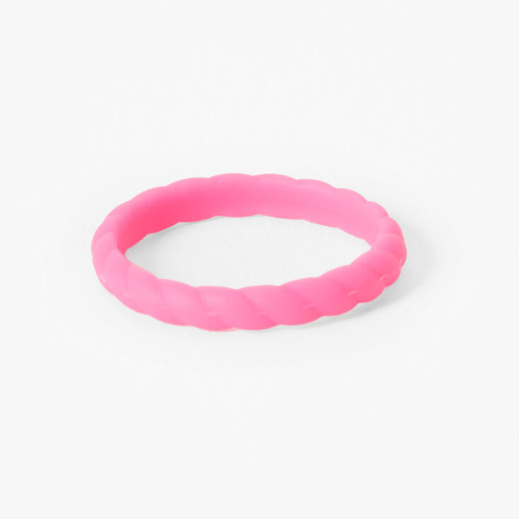 Silicone Braided Ring - Pink,