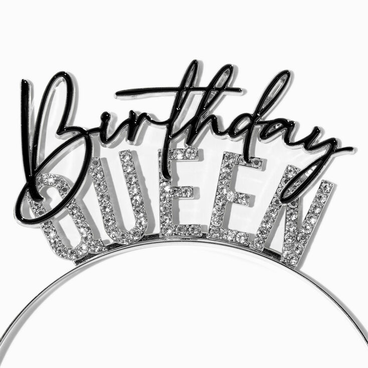 Birthday Queen Silver Glitter Headband,